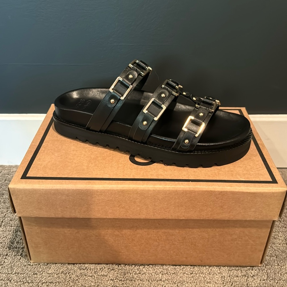 ***NEW IN BOX**. ASOS DESIGN Fletcher caged leather sandals